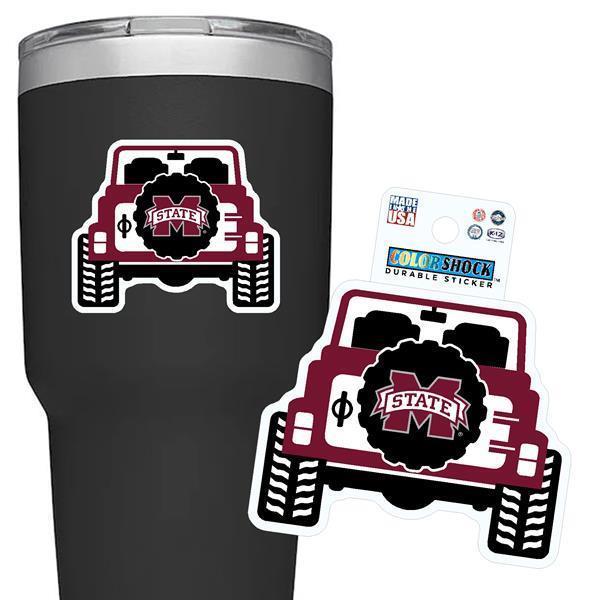Color Shock Mississippi State University Jeep Sticker