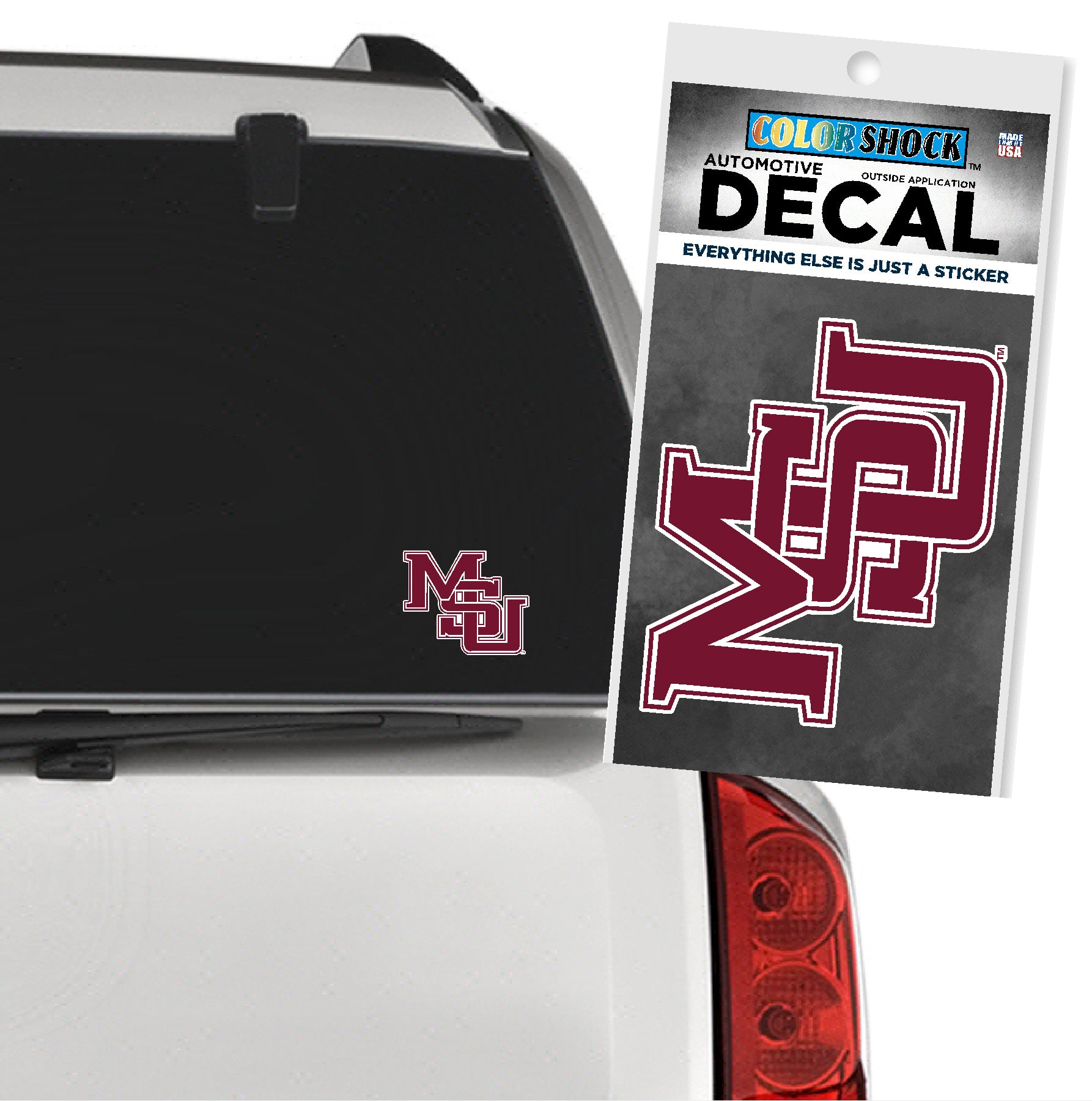 Color Shock Mississippi State MSU Interlocking Decal