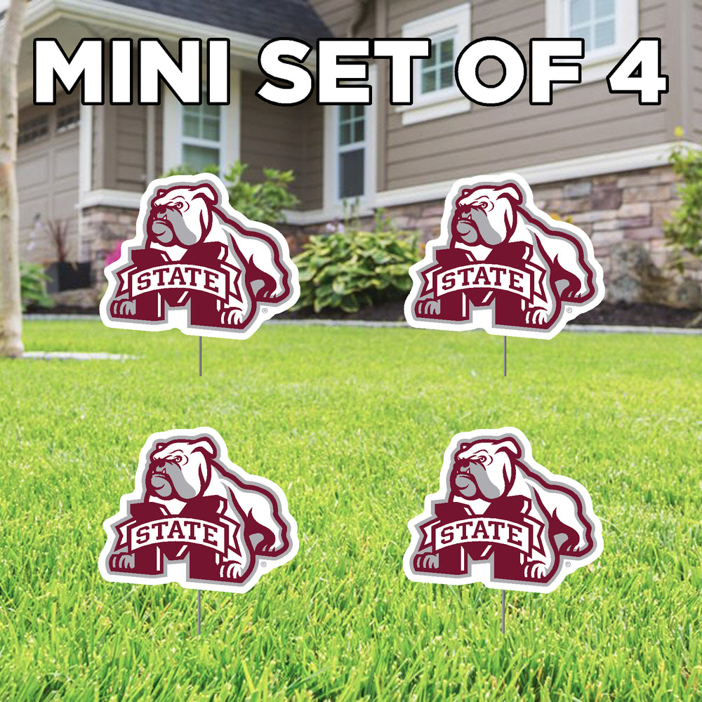 Mini Bulldog Yard Signs- Set of 4