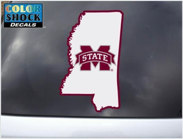 Mississippi State Decal - White State of MS