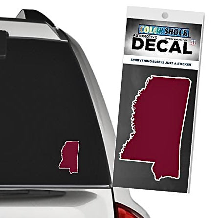 Color Shock Mississippi Outline Decal-Maroon