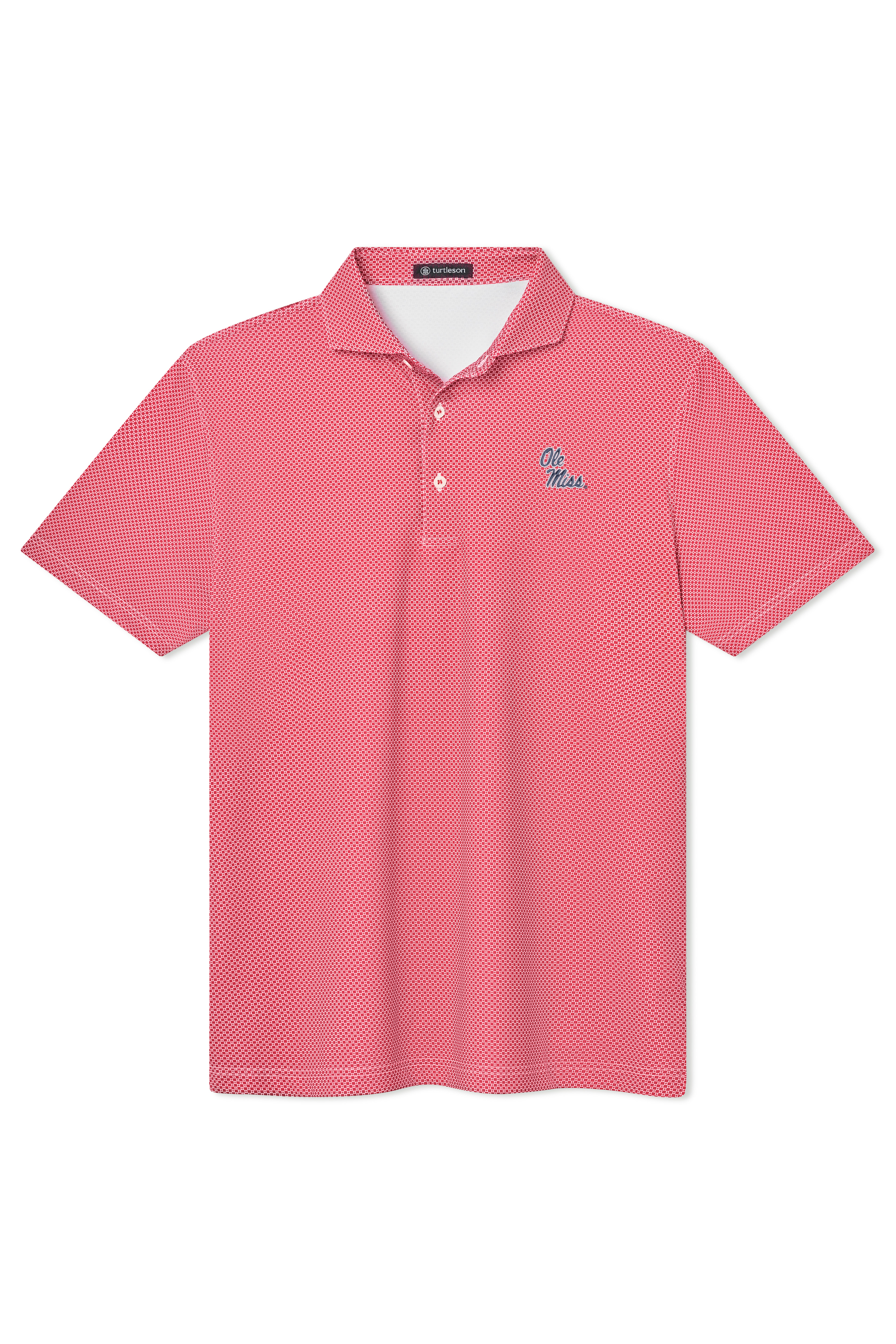 Ole Miss "Grady" Polo - Red and White with Ole Miss Stack Script