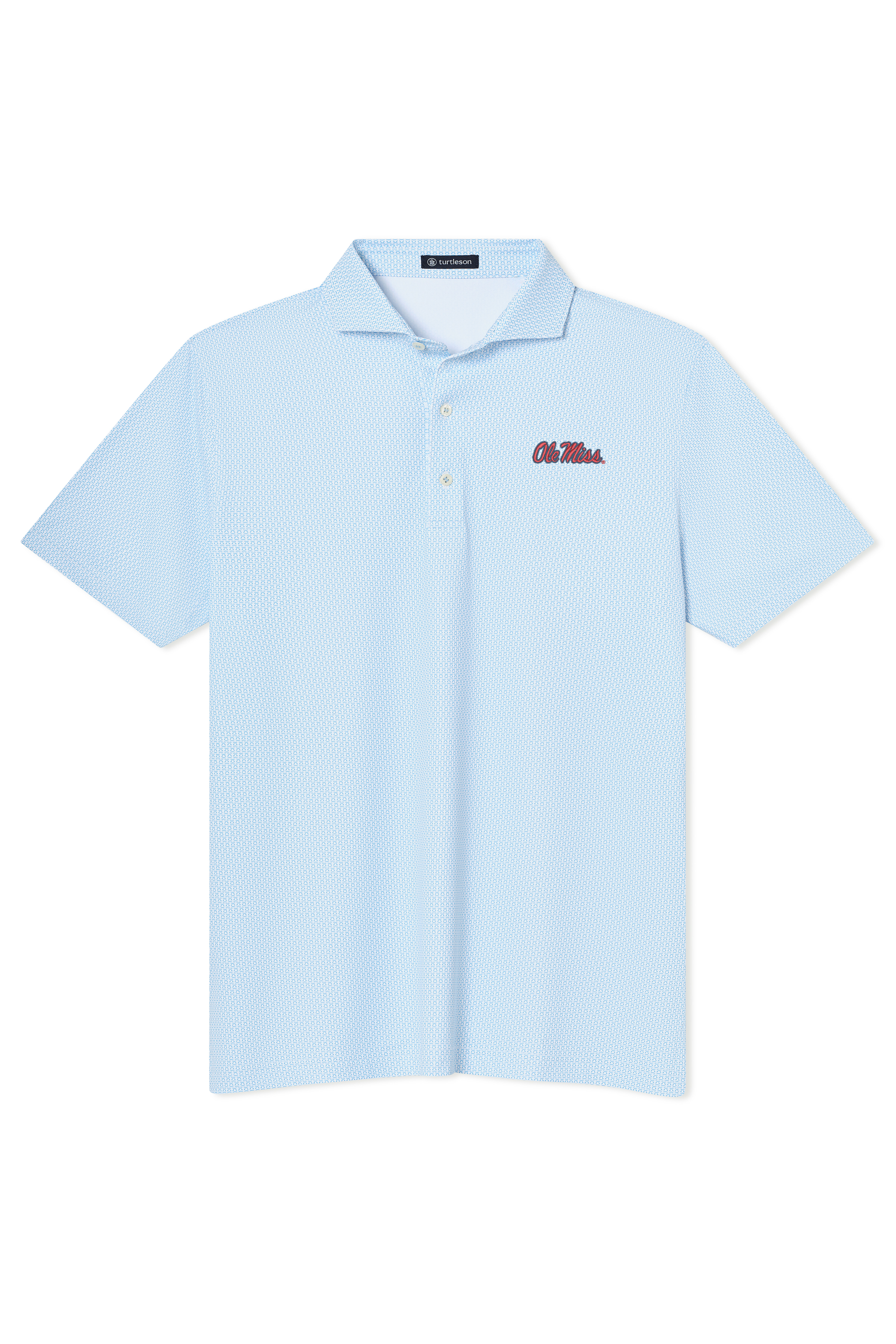 Ole Miss "Ozzie" Polo - Powder Blue and White with Ole Miss Script