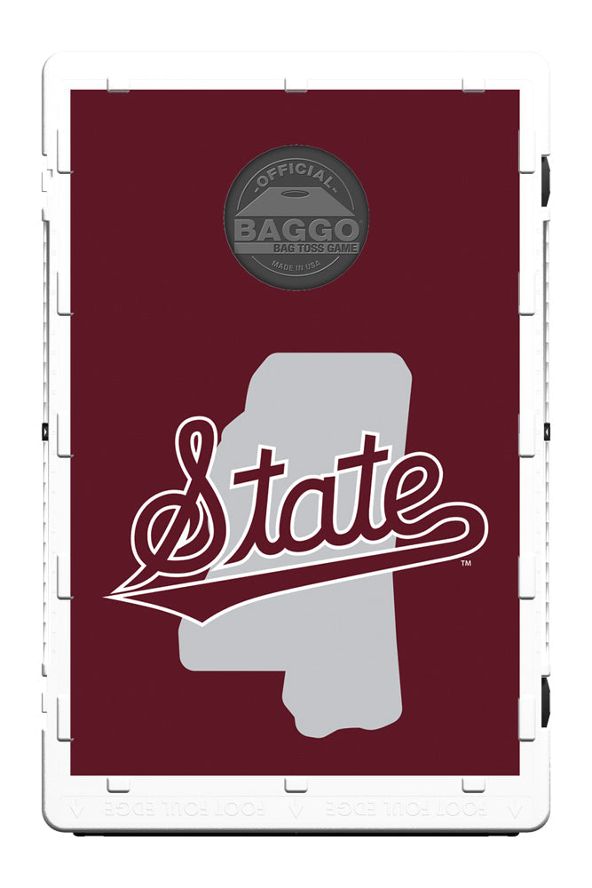 Mississippi State Bulldogs Maroon Script Baggo Bean Bag Toss Portable 2x3 Cornhole Game