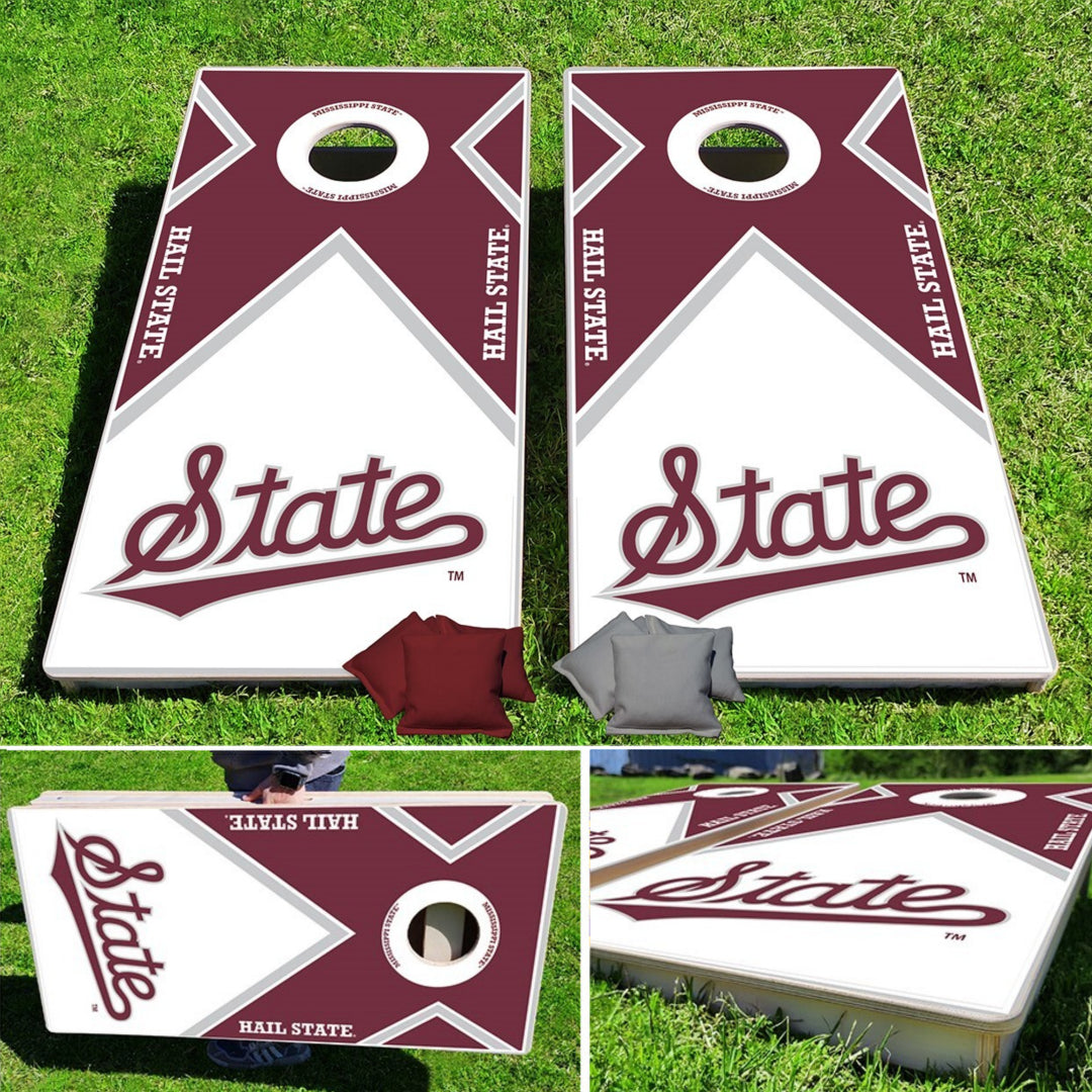Mississippi State Bulldogs Vintage Pro Cornhole Bean Bag Toss Game 24x48 with 8 Regulation 16oz Bags