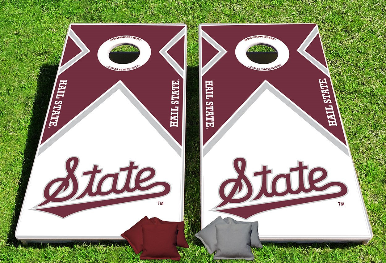 Mississippi State Bulldogs Vintage Pro Cornhole Bean Bag Toss Game 24x48 with 8 Regulation 16oz Bags
