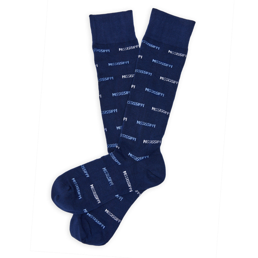 DeadSoxy Navy Blue Mississippi Dress Socks