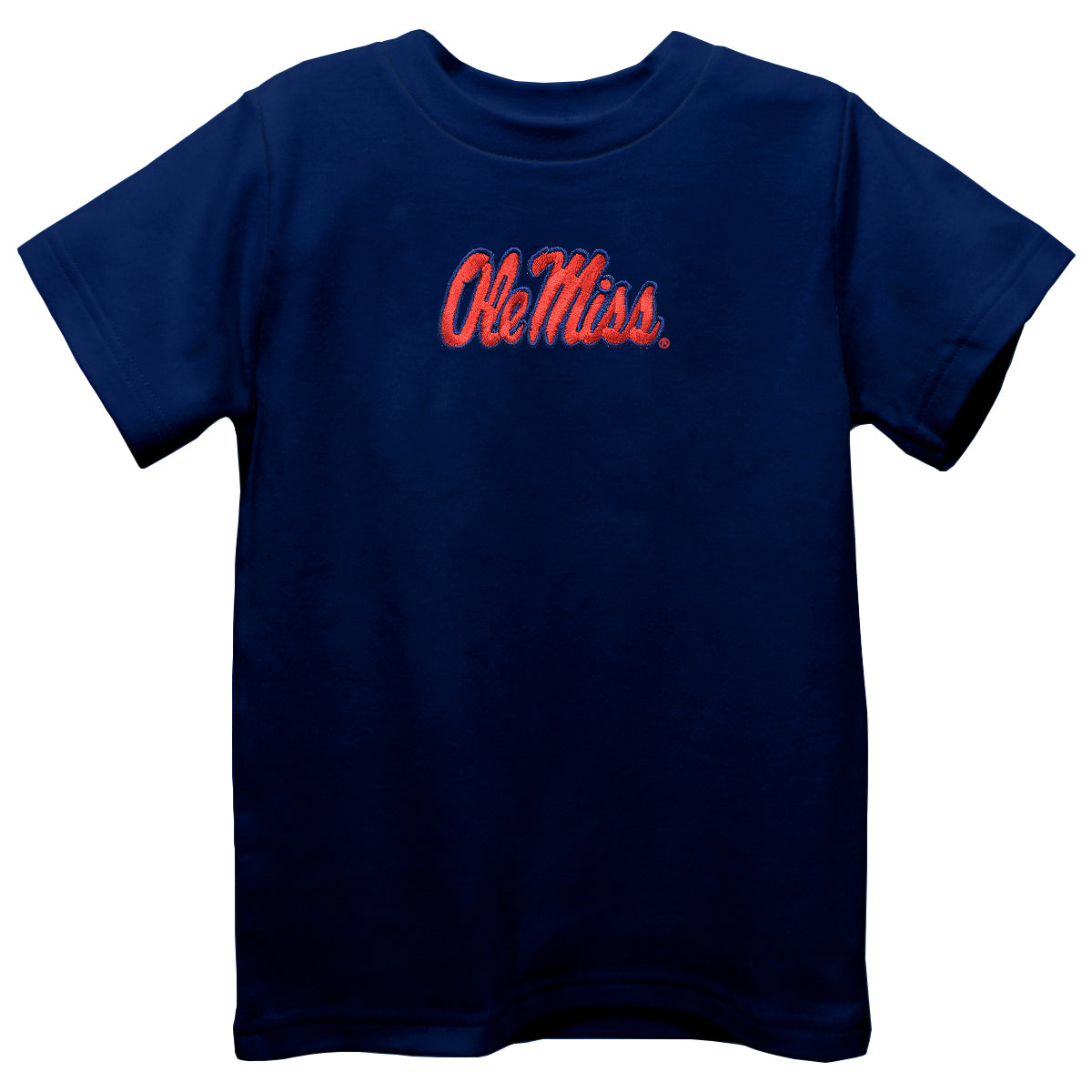 Vive La Fete Ole Miss Rebels Embroidered Navy Short Sleeve Boys Tee Shirt