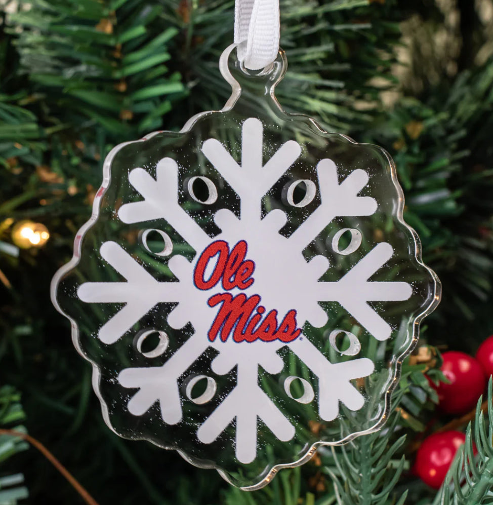 Ole Miss Snowflake Ornament