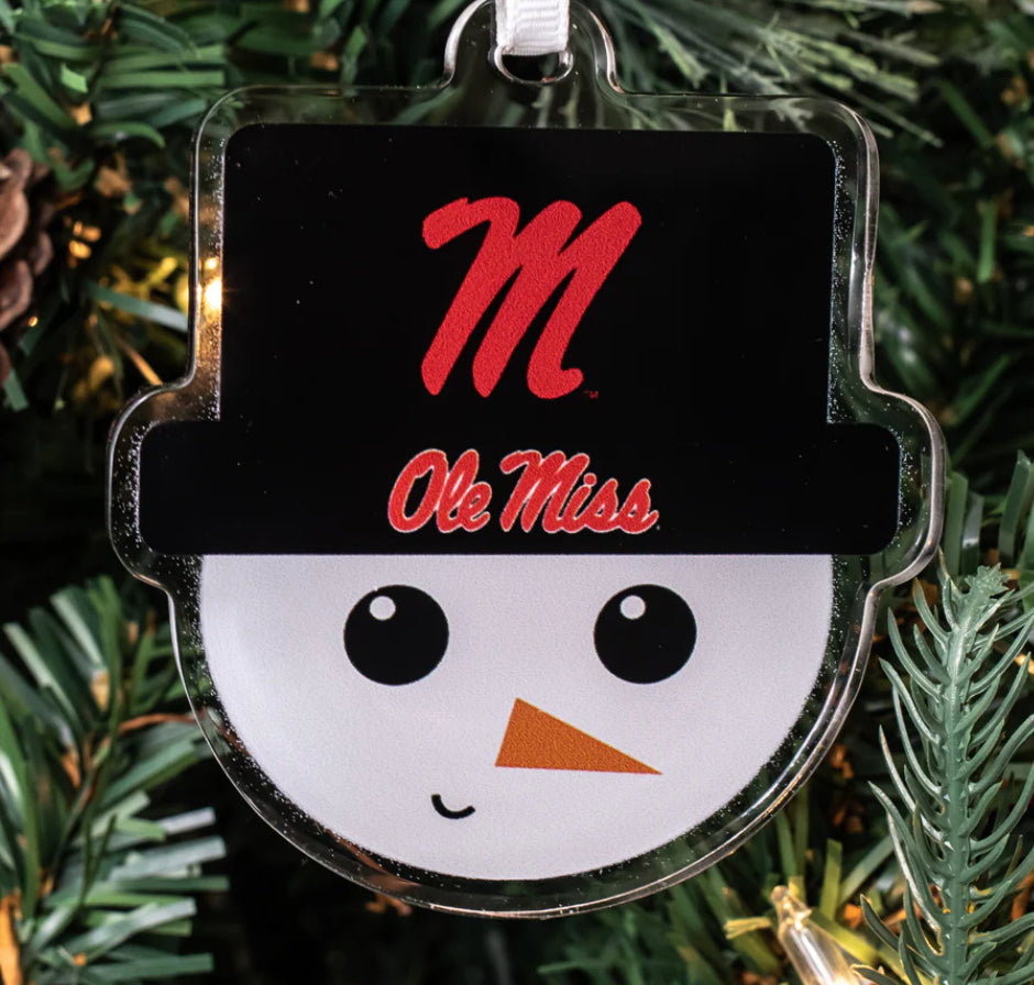 Ole Miss Snowman Christmas Ornament