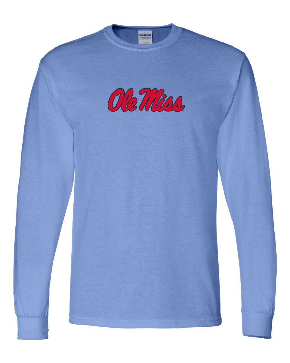 Gildan Powder Blue Long Sleeve Tee with Ole Miss Script