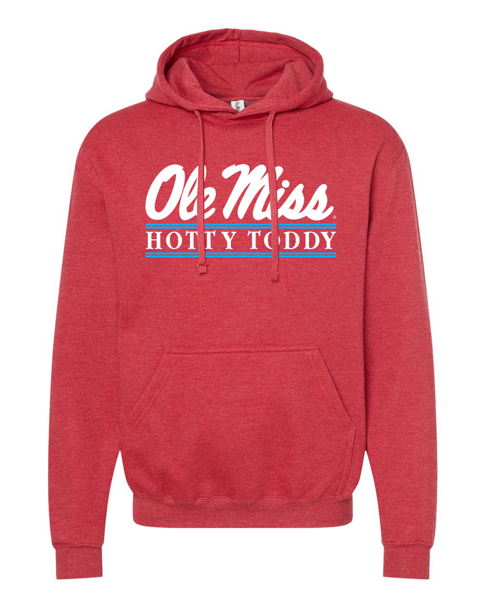 Tultex Heather Red Ole Miss Bar Design Hoodie