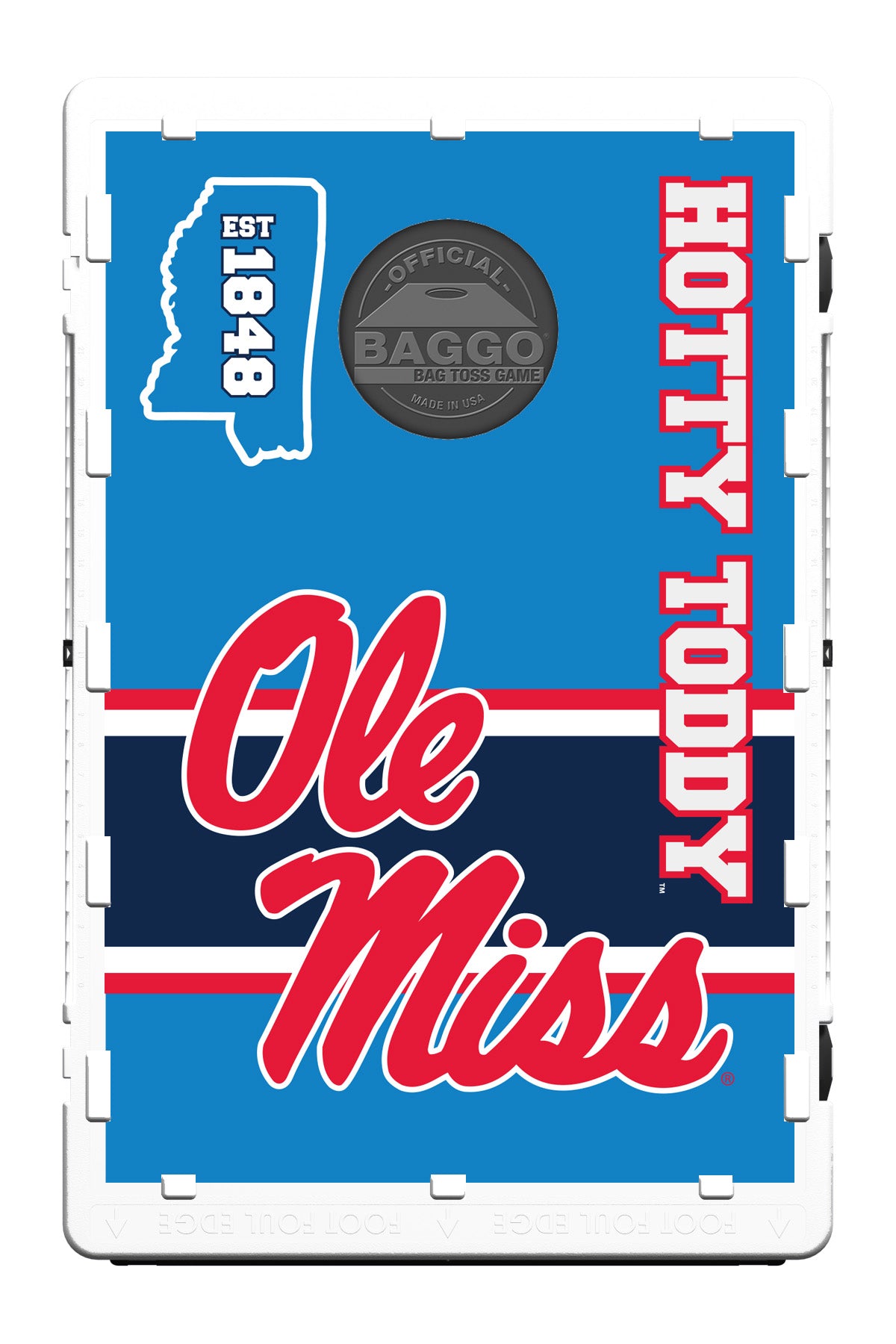 Ole Miss Rebels Hotty Toddy Baggo Bean Bag Toss Portable 2x3 Cornhole Game