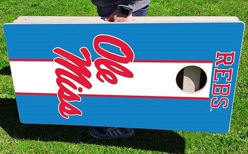 Ole Miss Rebels REBS Pro Cornhole Bean Bag Toss Game 24x48 with 8 Regulation 16oz Bags