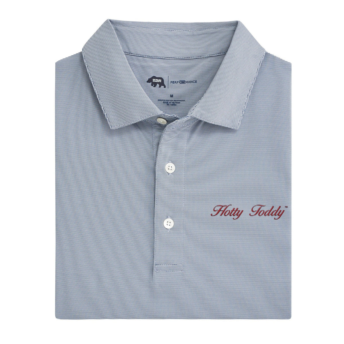 Onward Reserve Ole Miss "Hotty Toddy Vintage Script Hairline" Polo - Navy and White with Hotty Toddy Script