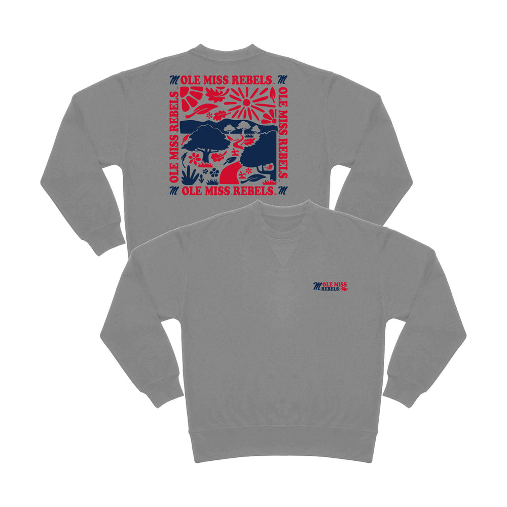 Uscape Lightweight Light Gray Ole Miss Sweatshirt