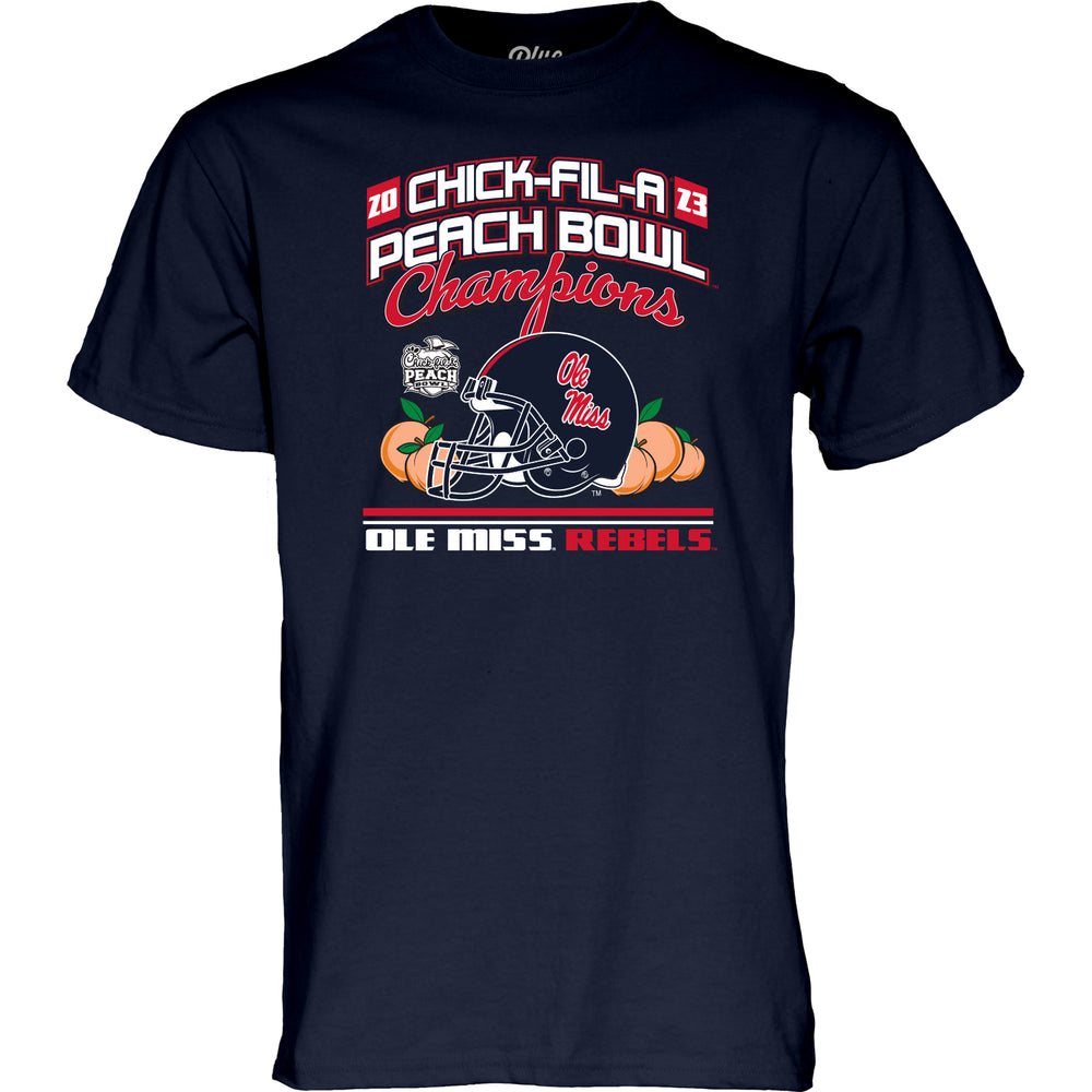 Peach Bowl Champions T-Shirt- Cotton SS- Navy #2