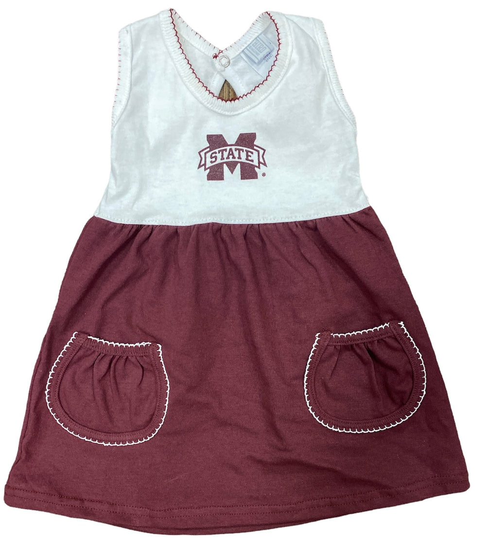 Mississippi State Girls Cotton Dress with Pockets