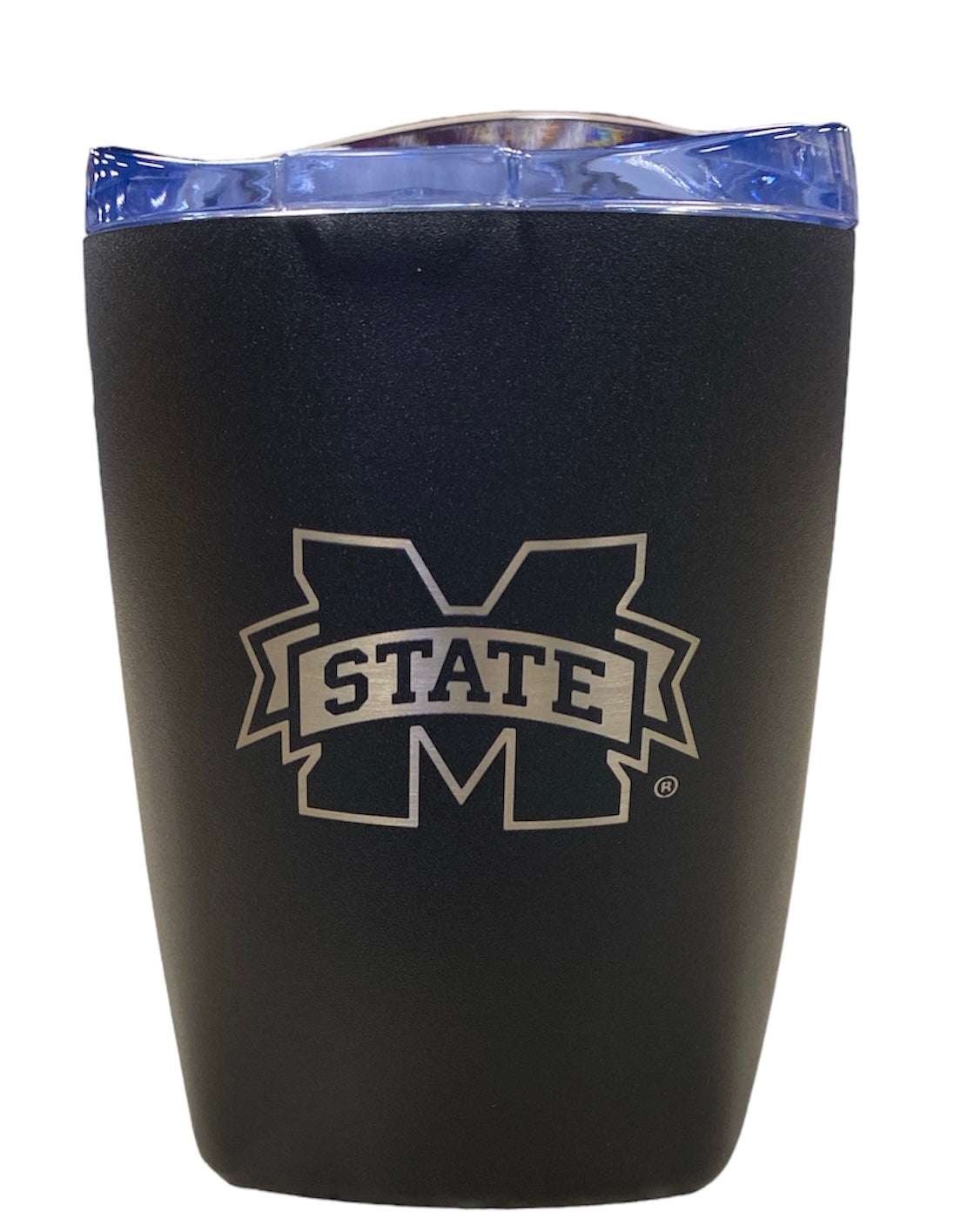 Mississippi State 10oz. Etch Black Powder Coat Rocks Tumbler