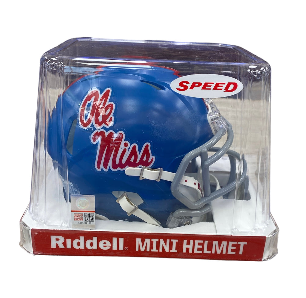 Ole Miss Riddell Mini Helmet - Powder Blue