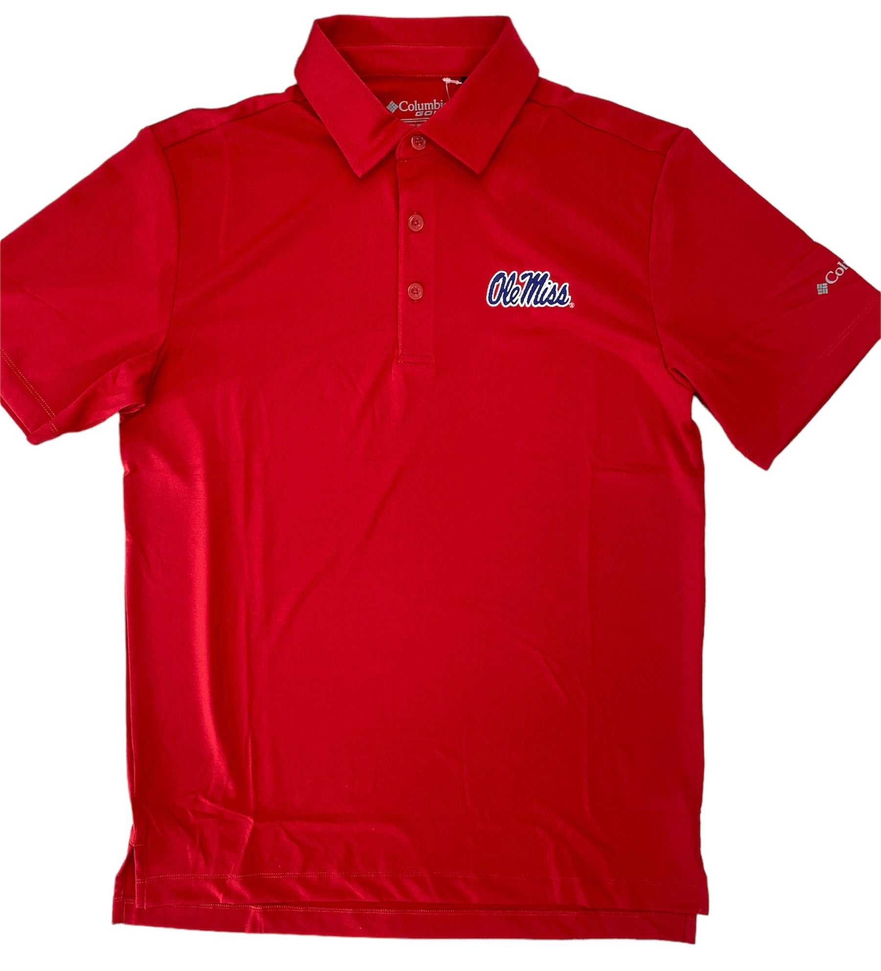 Columbia Omni Wick Drive Polo - Red with Ole Miss Script