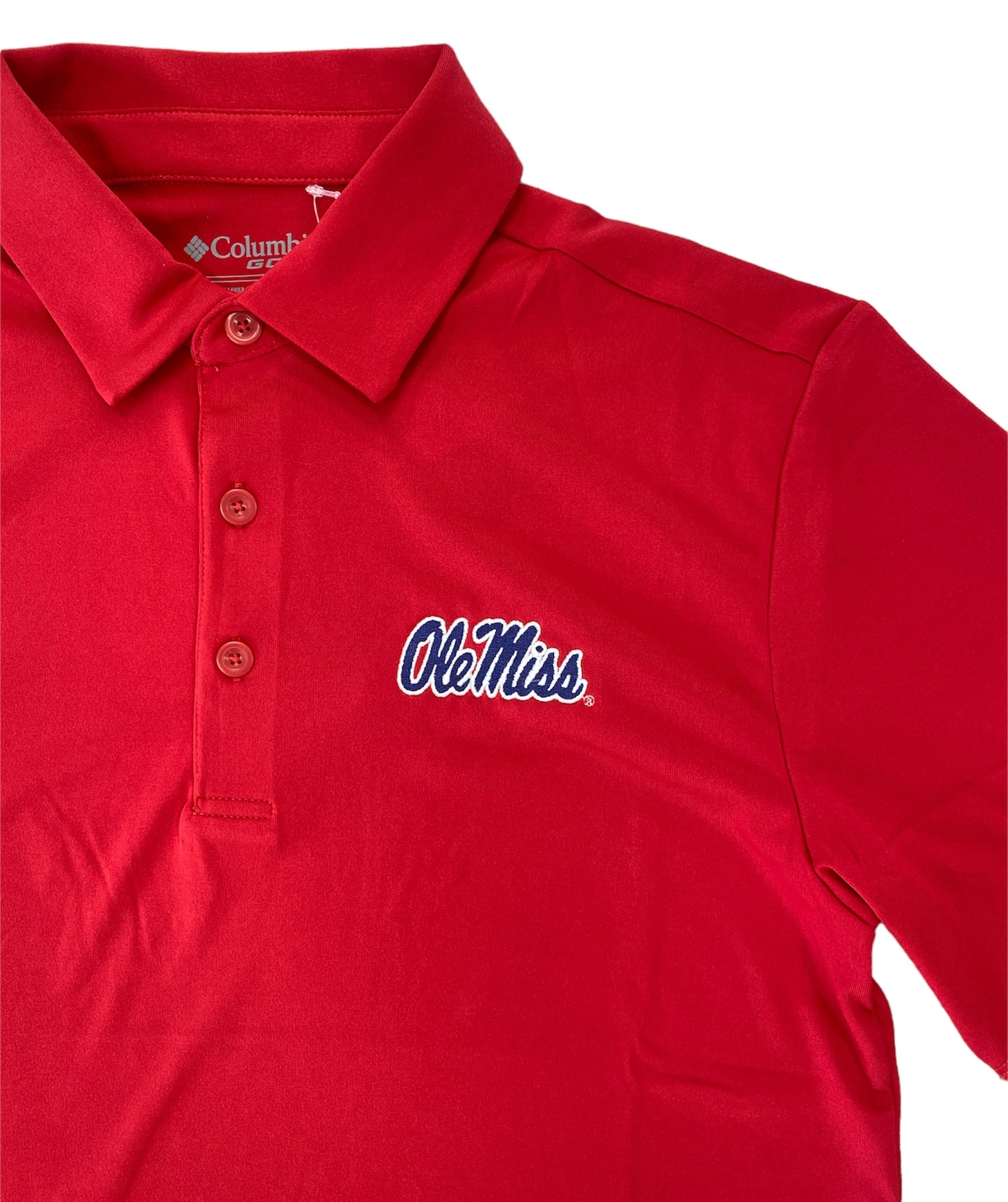 Columbia Omni Wick Drive Polo - Red with Ole Miss Script