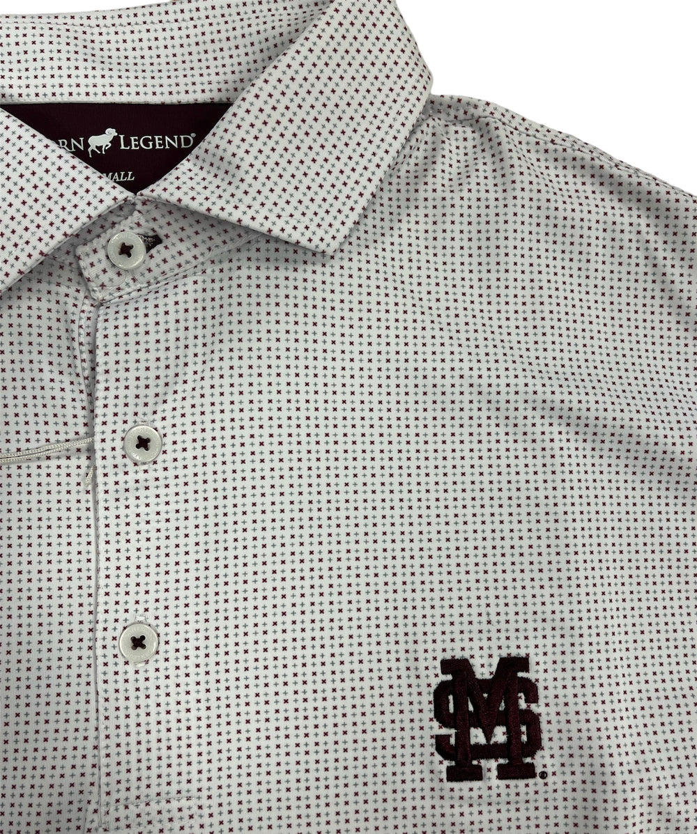 Horn Legend White/Maroon/Grey Speckle Polo