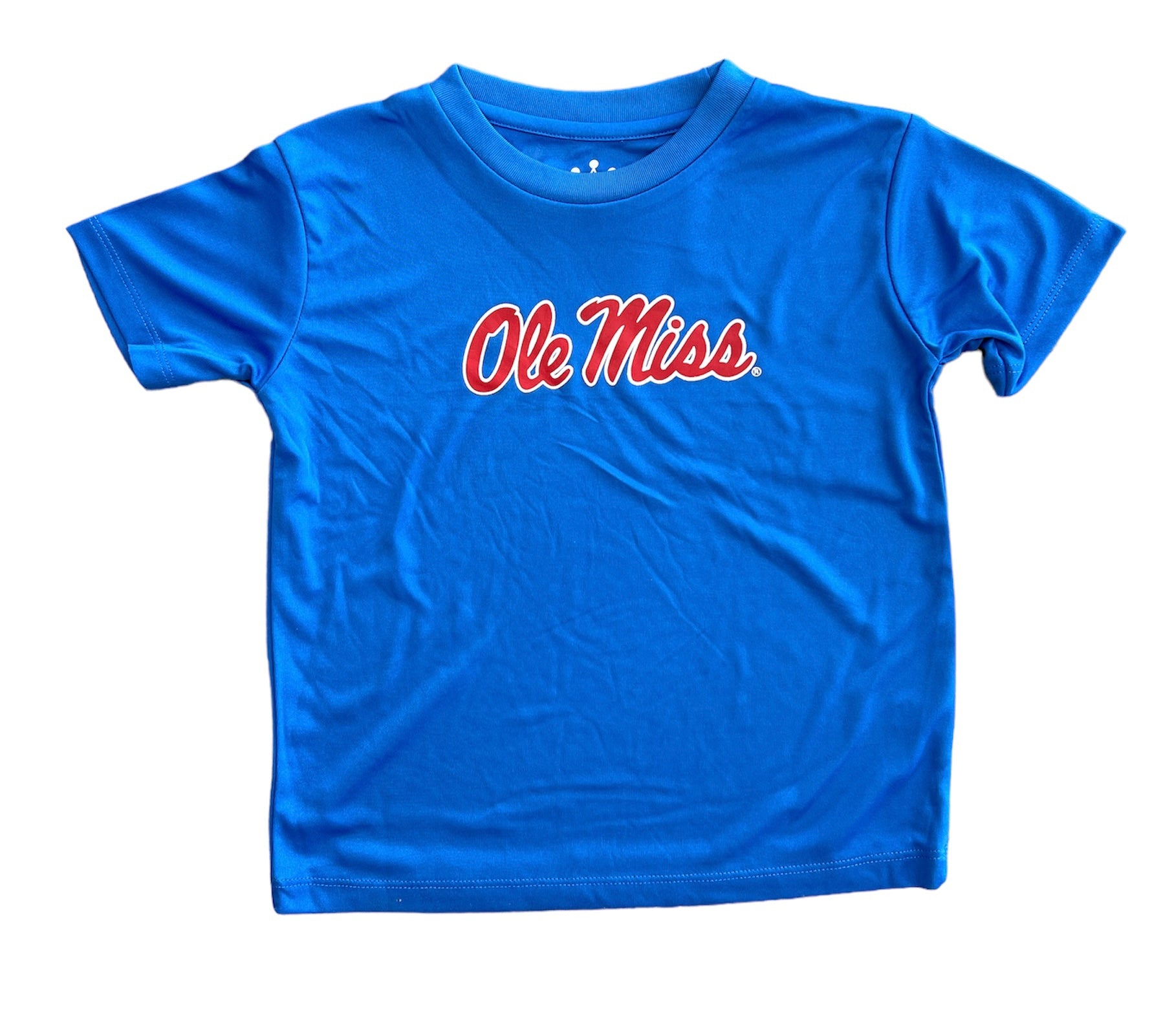Little King Ole Miss Script Dri Fit short sleeve shirt Italy Blue