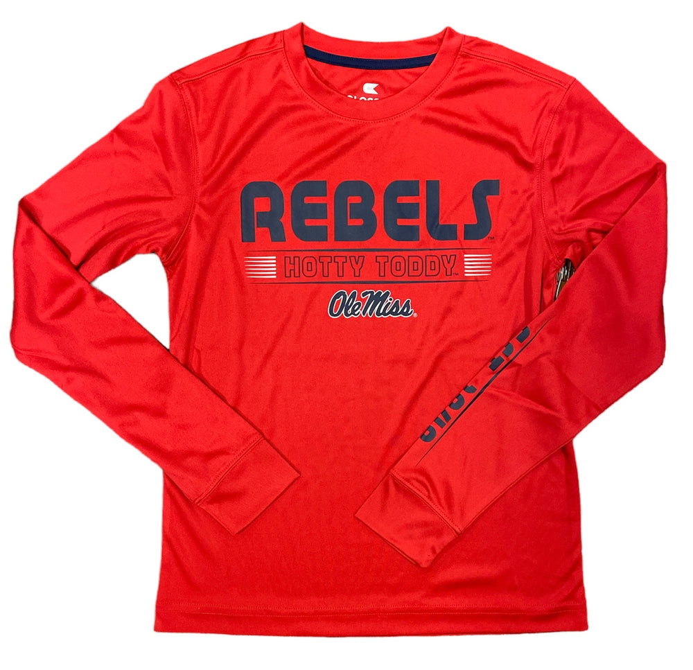 Colosseum Red Youth Long-Sleeve Rebels Shirt