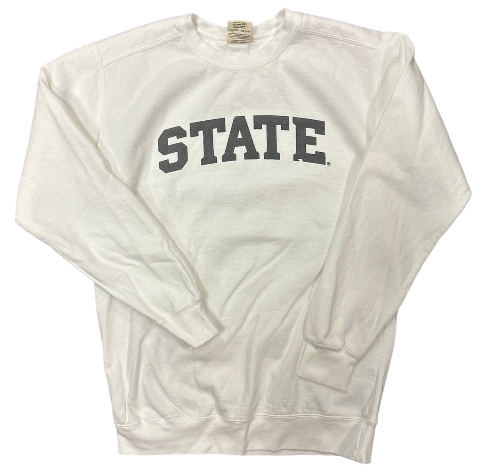 White Comfort Color With Gray State Sweatshirt