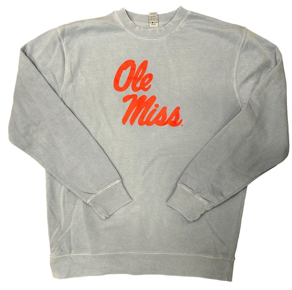 Comfort Color Ole Miss Powder Blue Sweatshirt