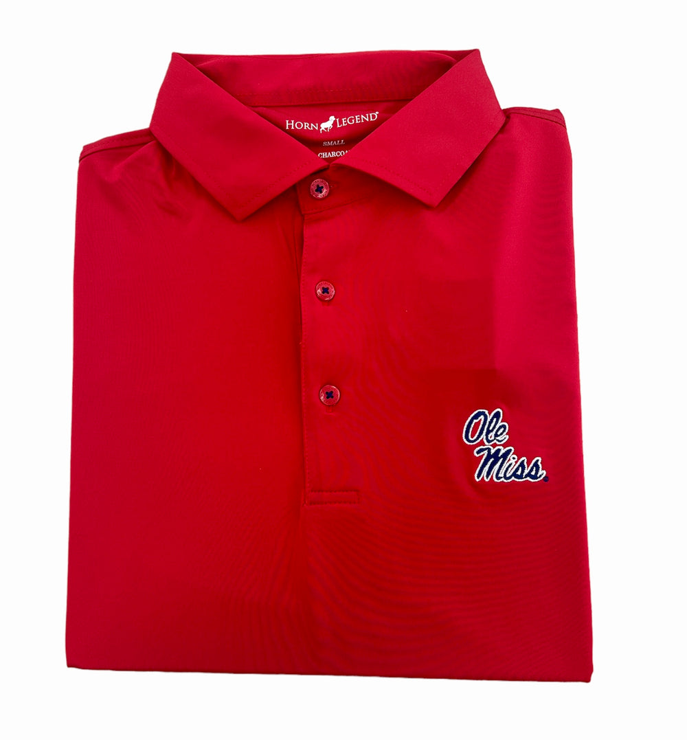 Horn Legend Ole Miss Polo Red