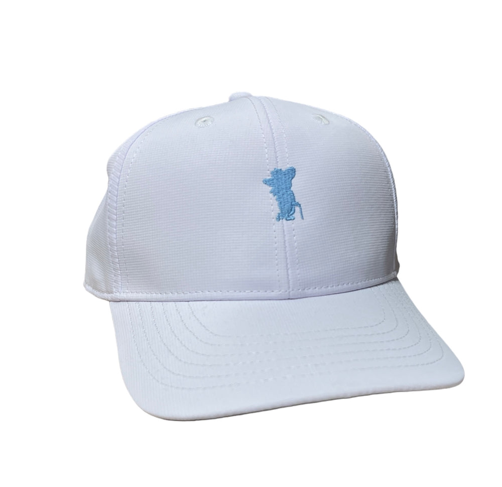 The Game White Colonel Reb Hat - Powder Blue Logo