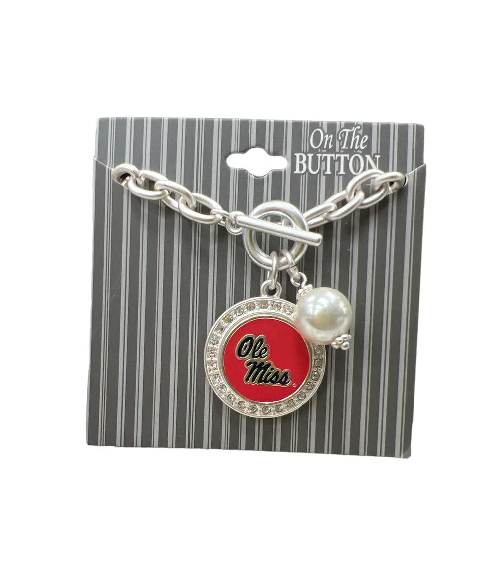 Ole Miss Pearl Bracelet