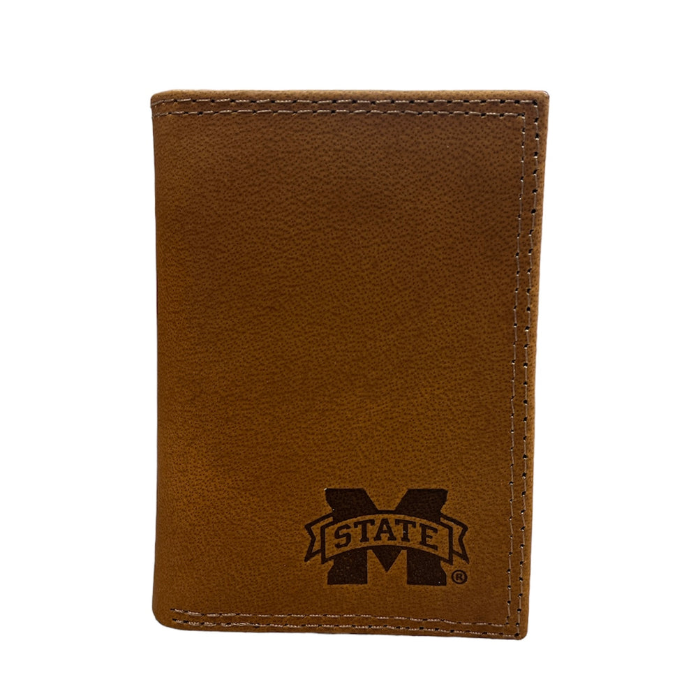 
                  
                    Light Brown Crazy Horse Trifold Wallet - Mississippi State
                  
                