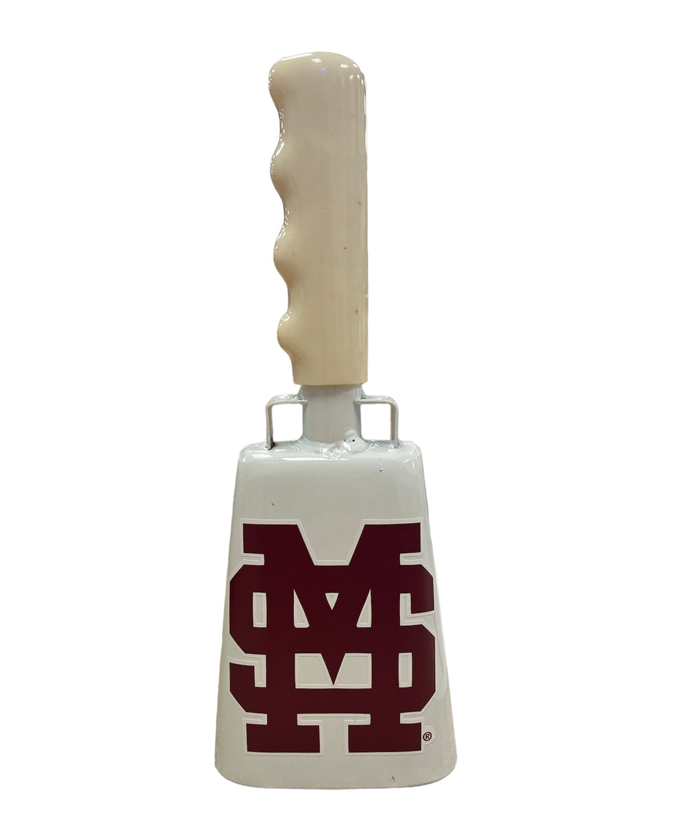 Medium White M over S Bully Bell Cowbell