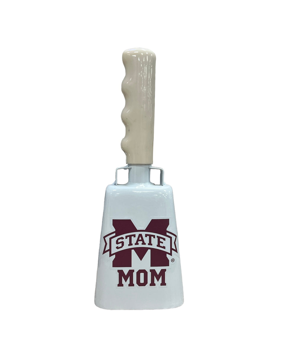 Medium White M State Mom Bully Bell Cowbell