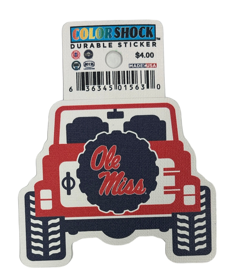 Color Shock Ole Miss Jeep Decal