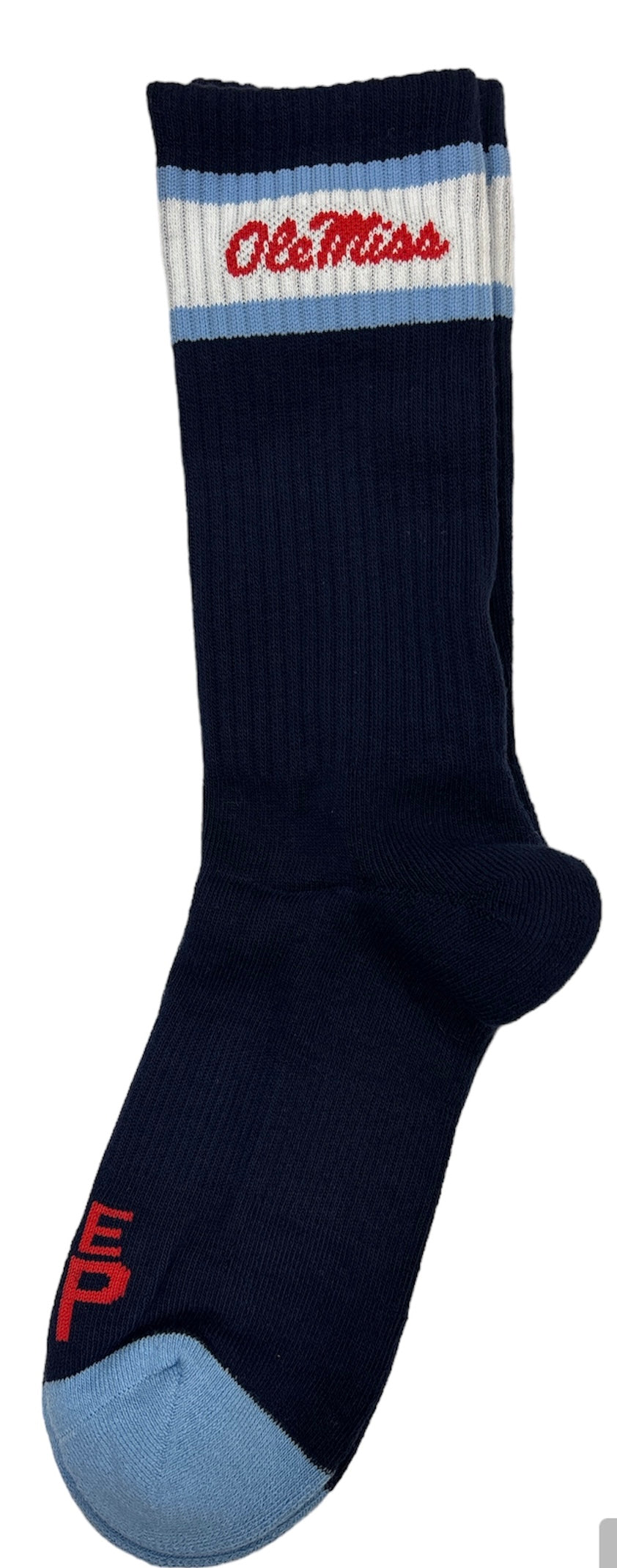 DeadSoxy Ole Miss Script Navy Retro SIP Casual Sock