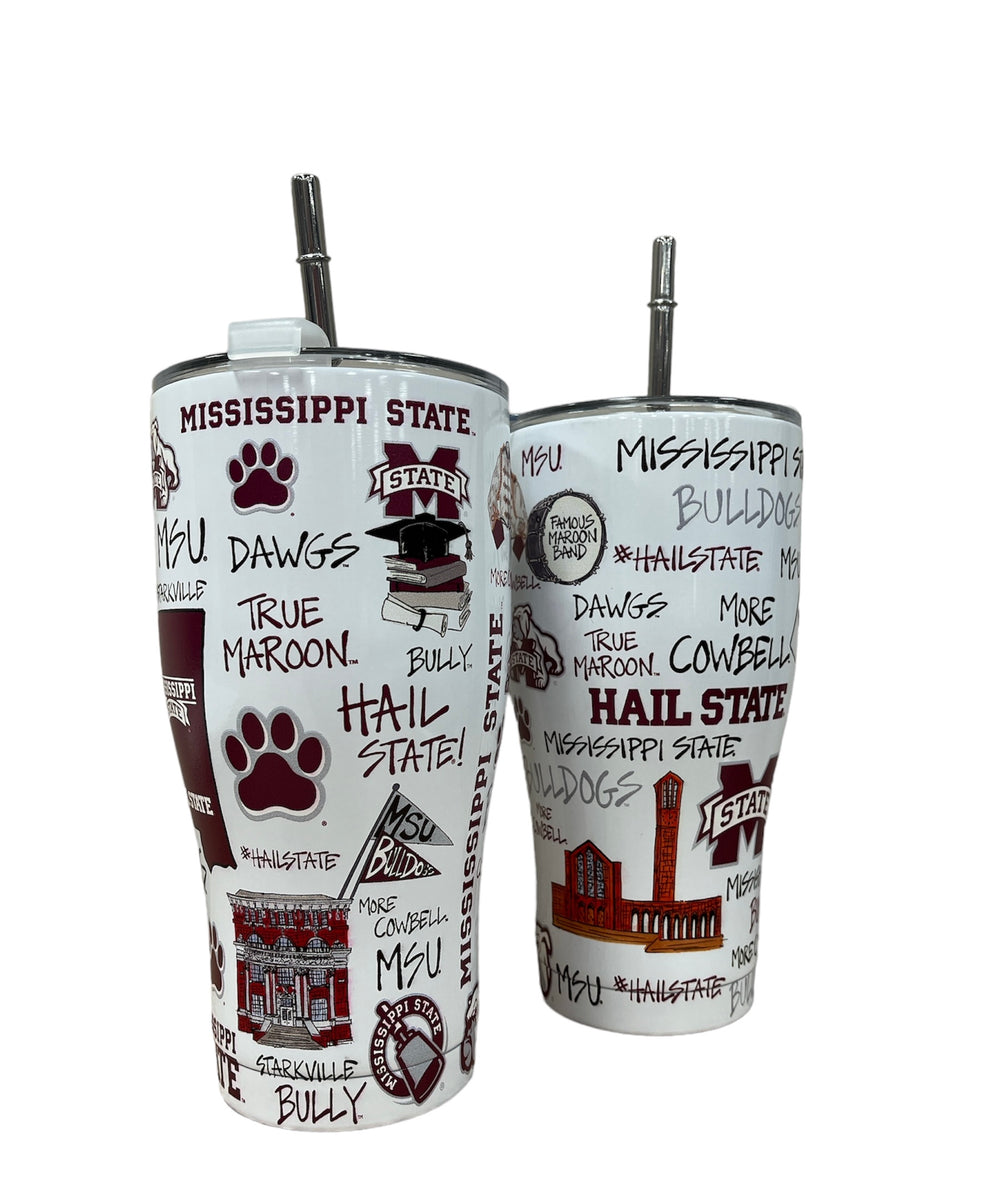 Magnolia Lane Mississippi State Icon Metal Tumbler