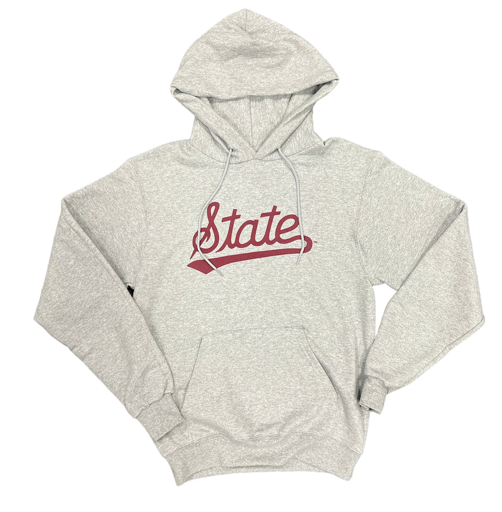 Grey Champion Hoodie with Maroon State Script