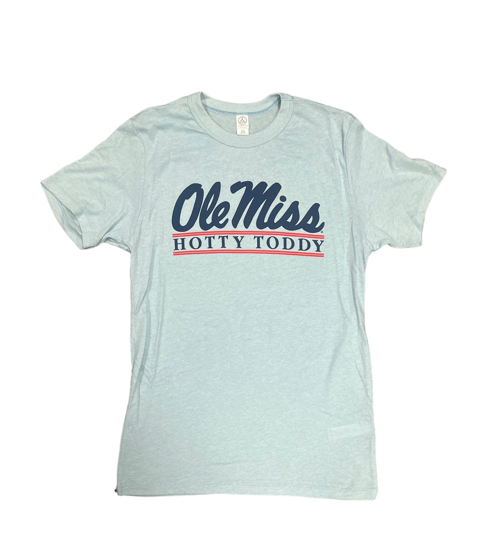 Alternative Powder Blue Ole Miss Script Tee