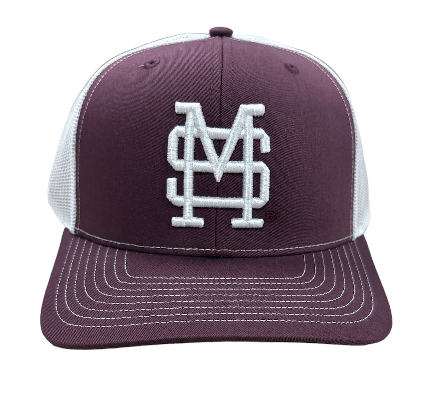 Richardson Maroon M over S Puff Trucker Hat