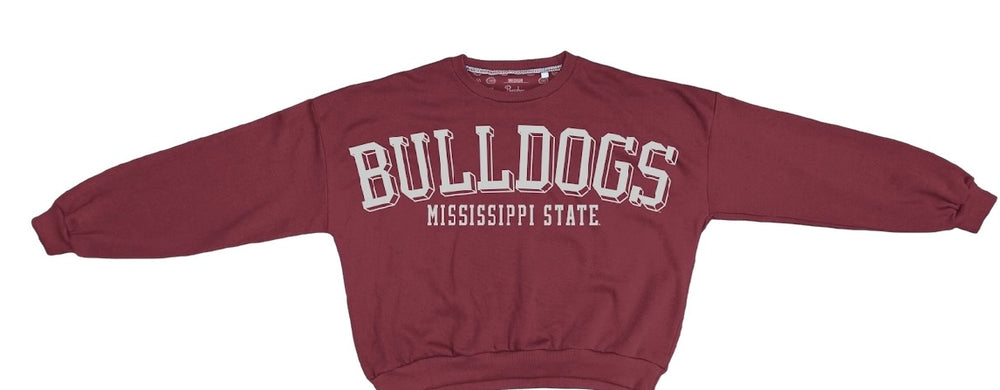 Pressbox Mississippi State “Semi-Pro” Long Sleeve Crew Neck Oversized Fleece