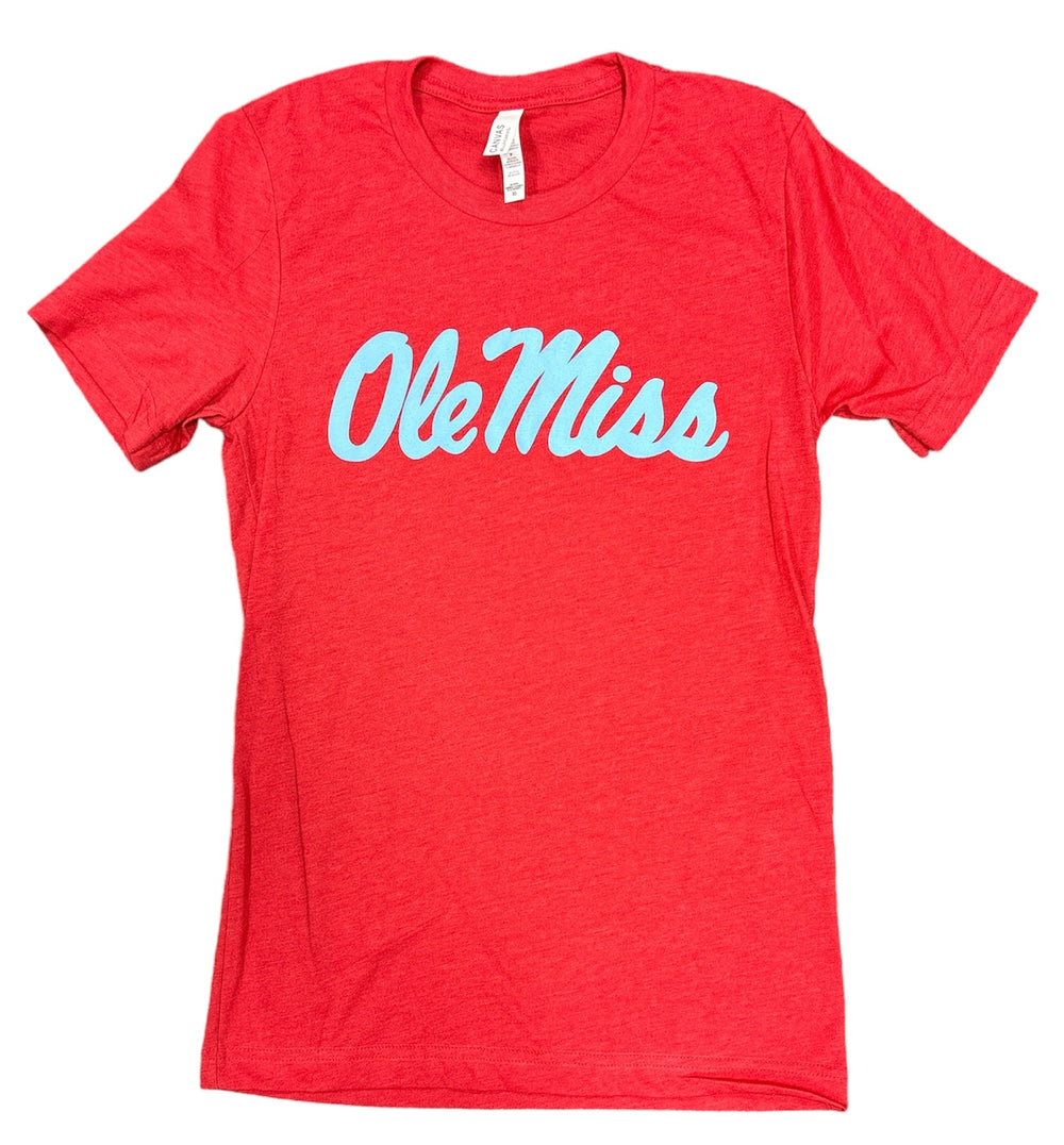 Bella Canvas Ole Miss Tee with Powder Blue Script