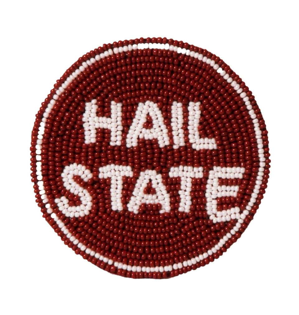 Mississippi State Hail State Beaded Button