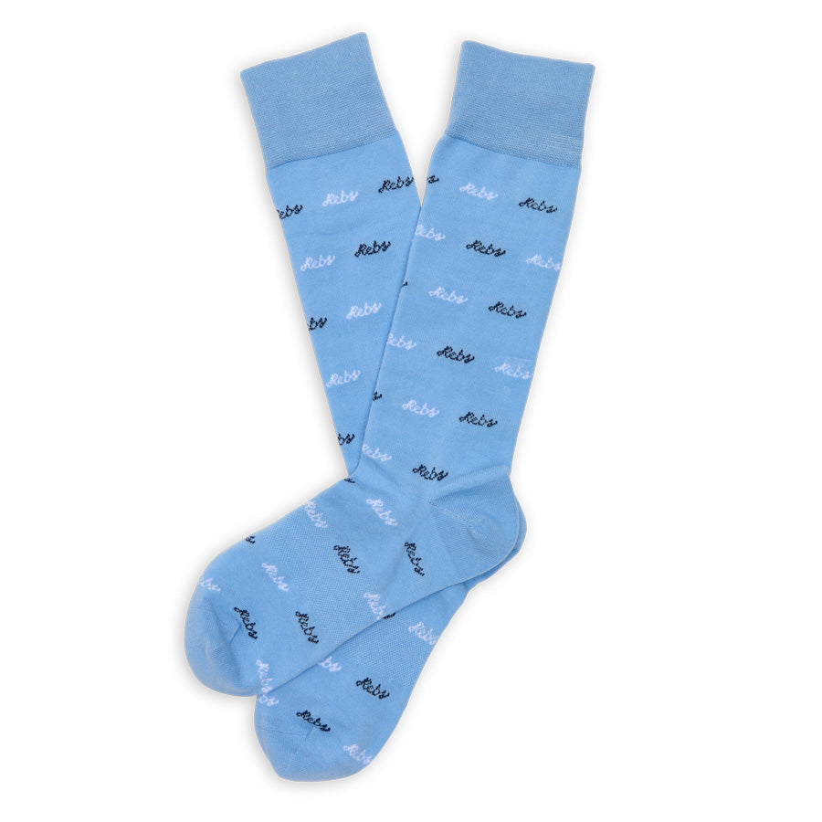 DeadSoxy  Adult Ole Miss Powder Blue Rebs Dress Sock