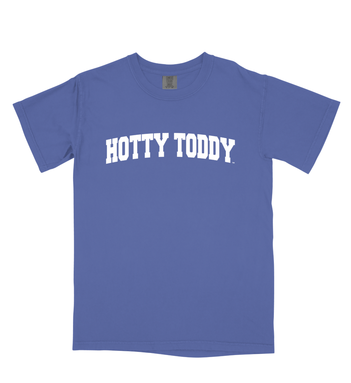 Comfort Colors Periwinkle Powder Blue Arched Hotty Toddy Tee