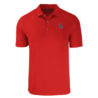 Cutter and Buck Forge Eco Recycled Polo Navy Stacked Script White Outline