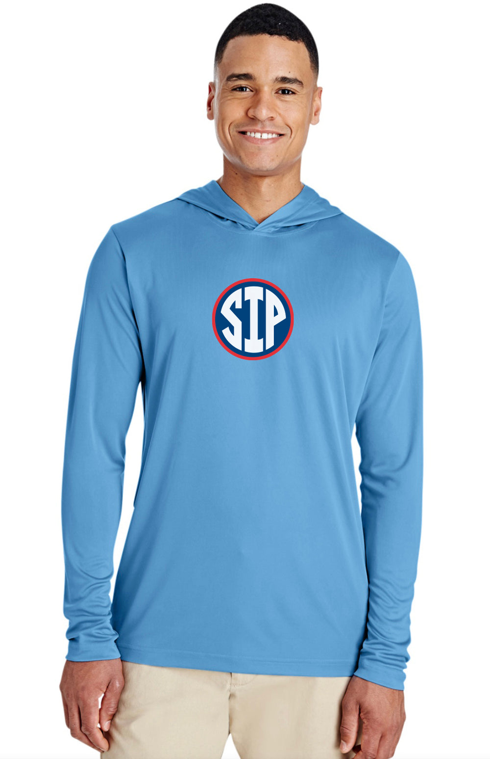 Ole Miss Powder Blue SIP Dri Fit T Shirt Hoodie